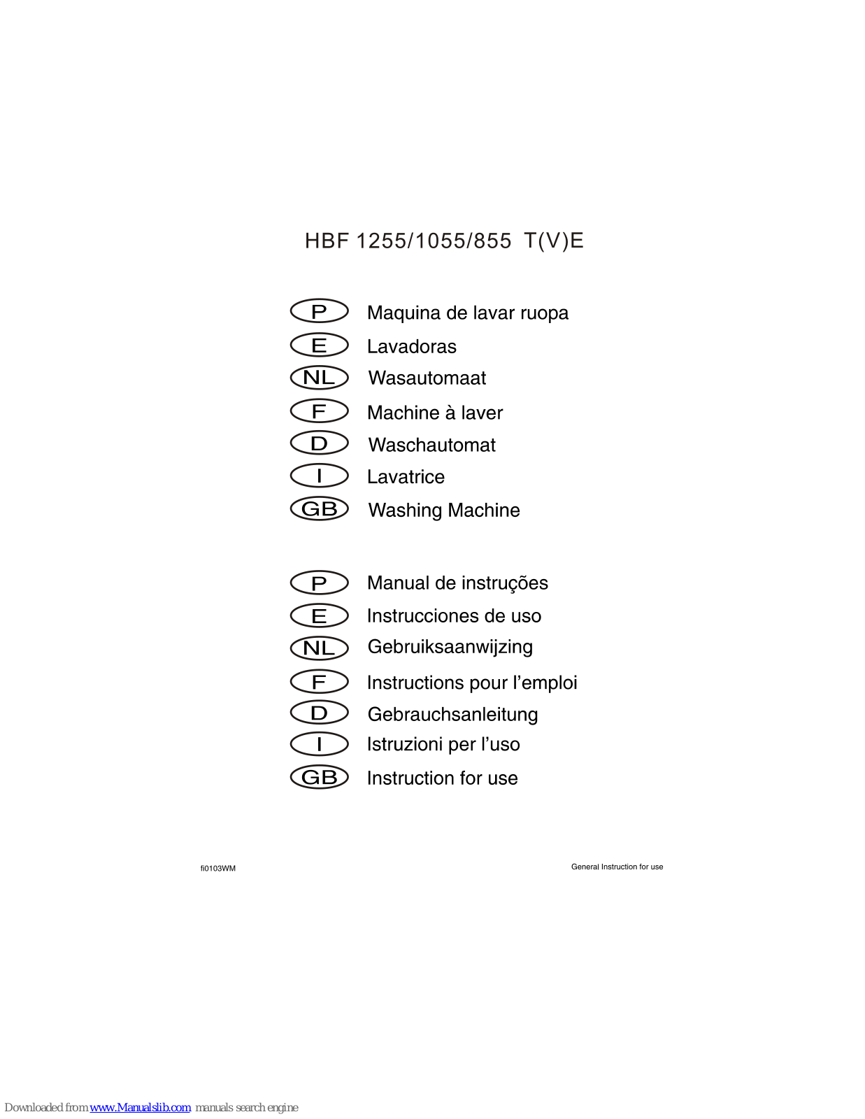 Haier HBF855TVE, HBF1255TE, HBF1055TE, HBF1055TVE Instructions For Use Manual