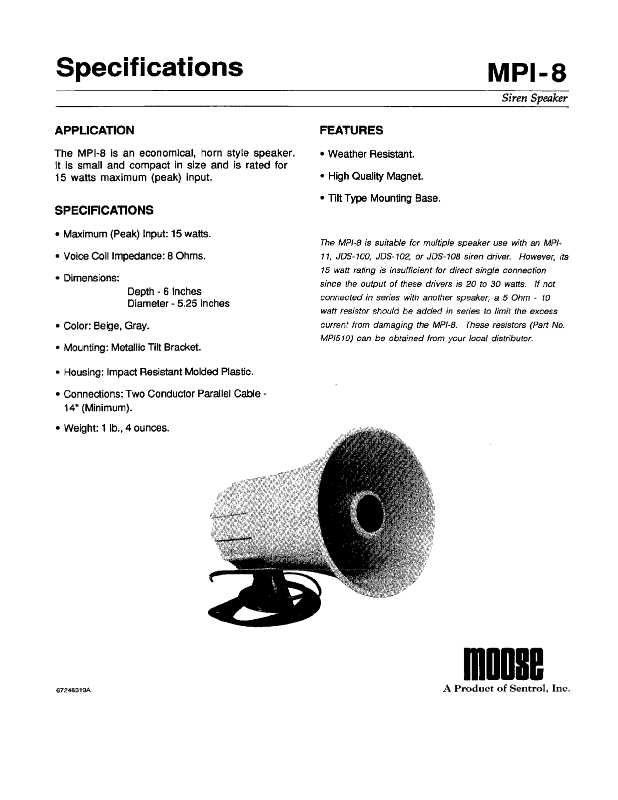 Interlogix MPI-8 Specsheet