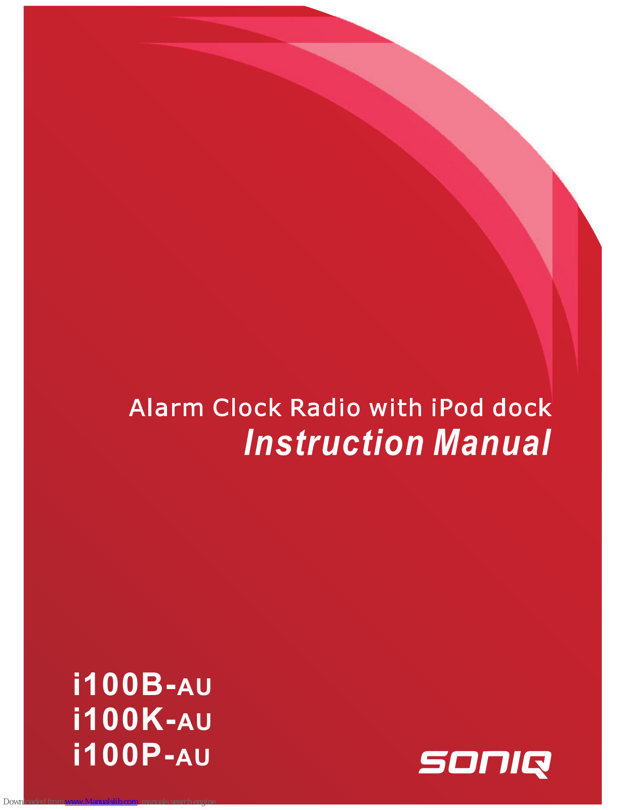 SONIQ i100B-AU, i100K-AU, i100P-AU Instruction Manual