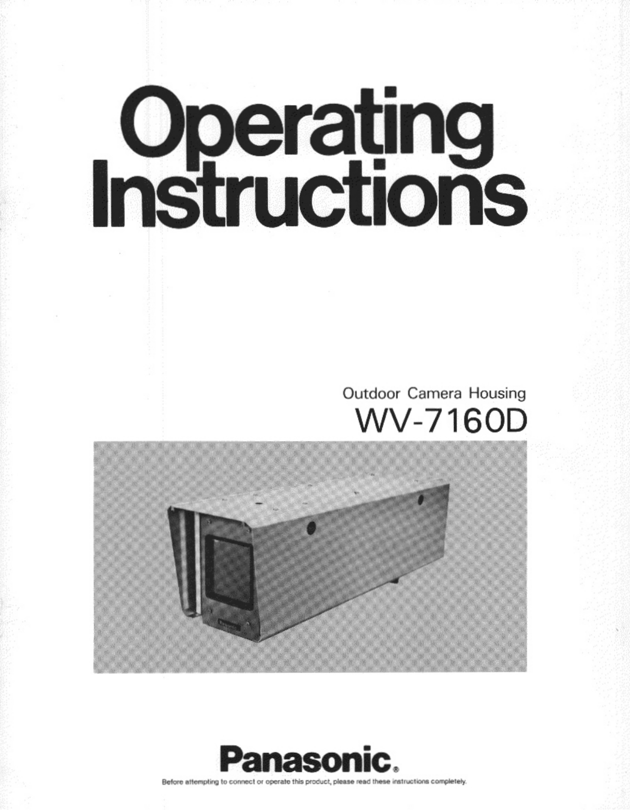 Panasonic WV-7160D User Manual