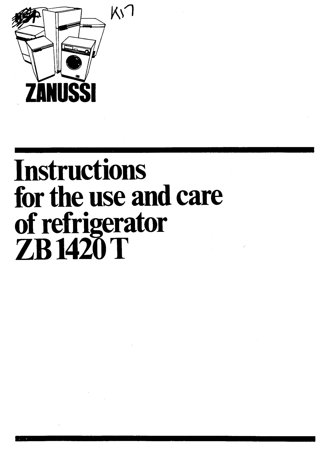 Zanussi ZB 1420 T User Manual