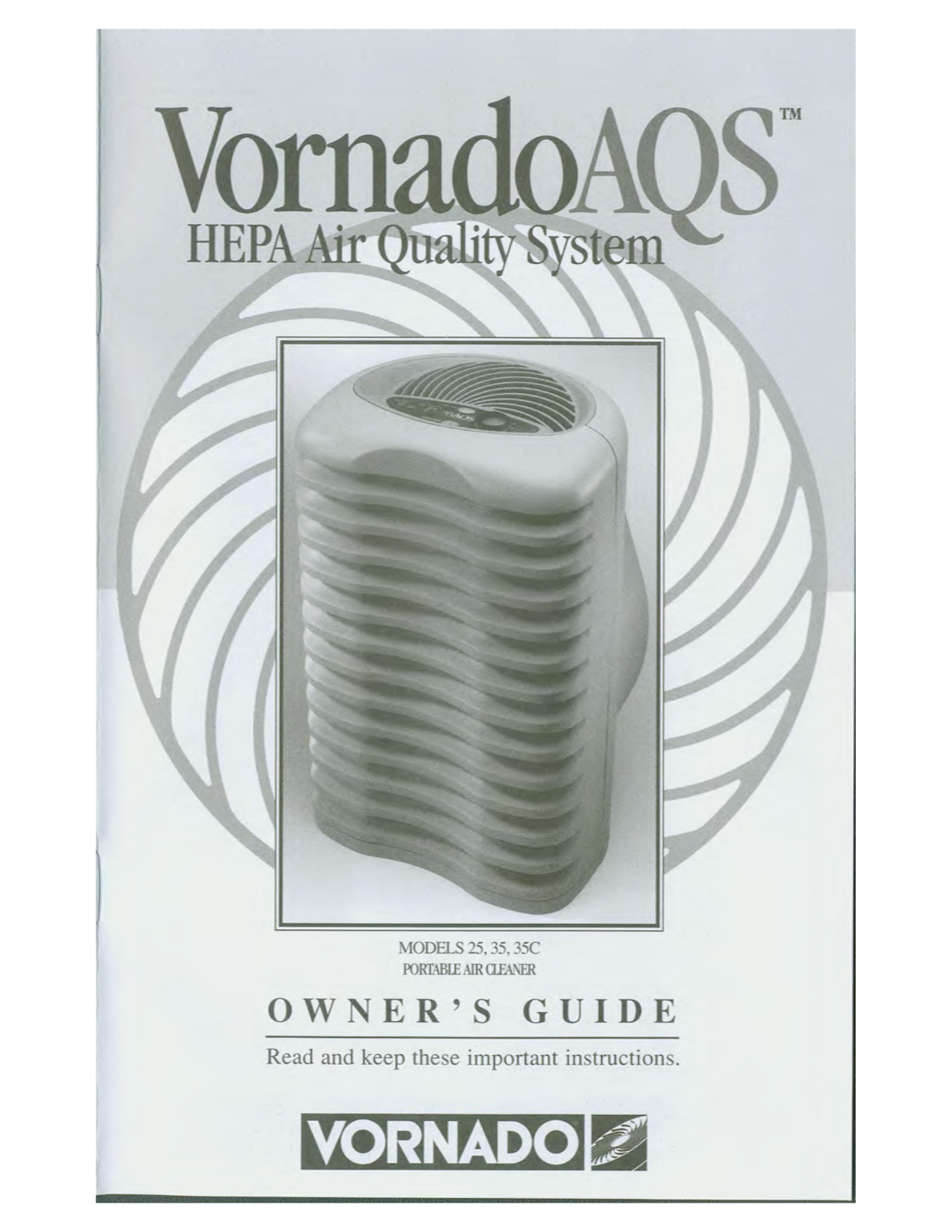 Vornado AQS 35, AQS 35C User Manual