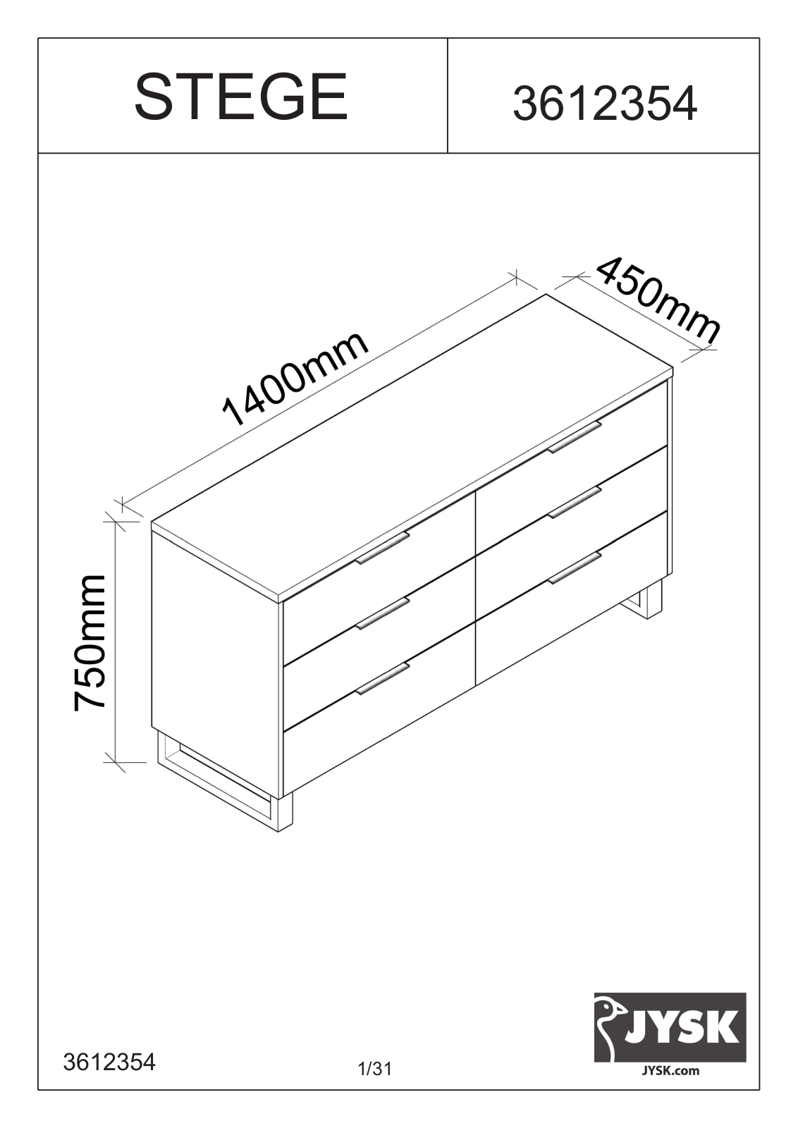 JYSK Stege User Manual