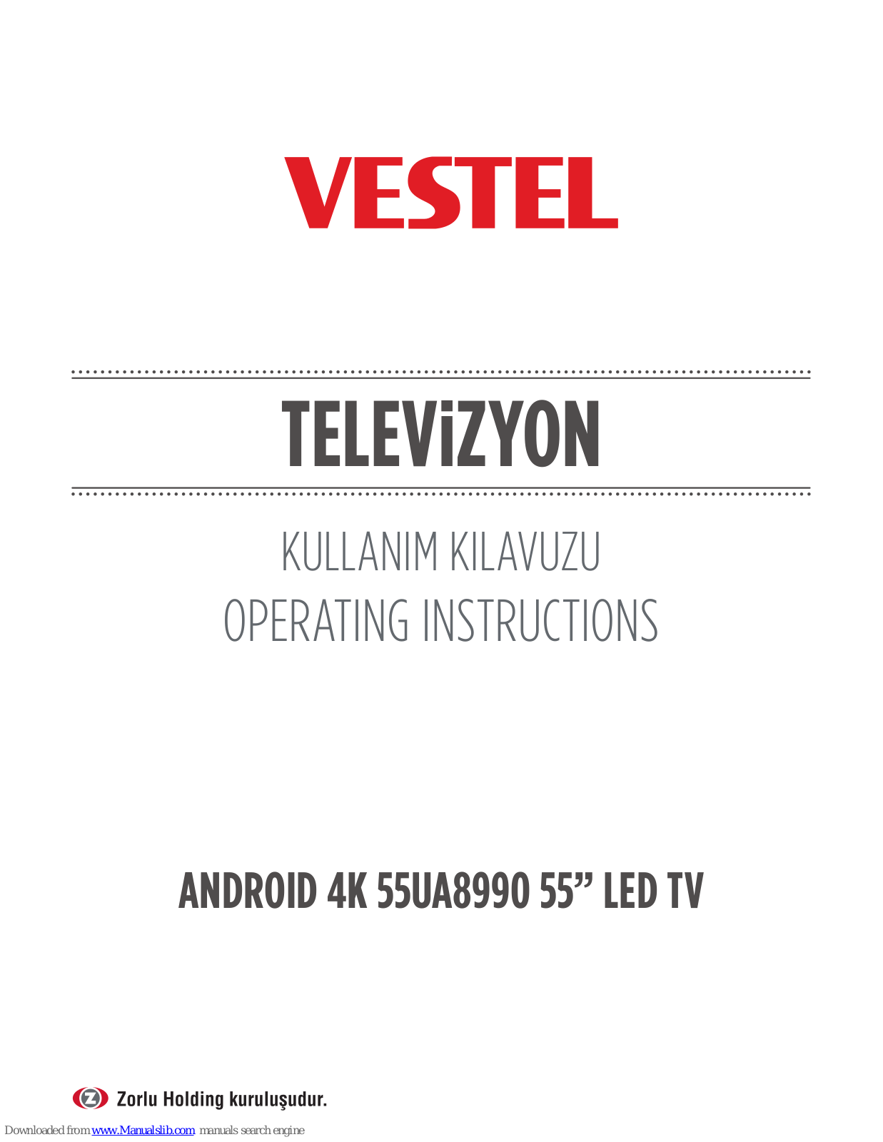 VESTEL 55UA8990 Operating Instructions Manual