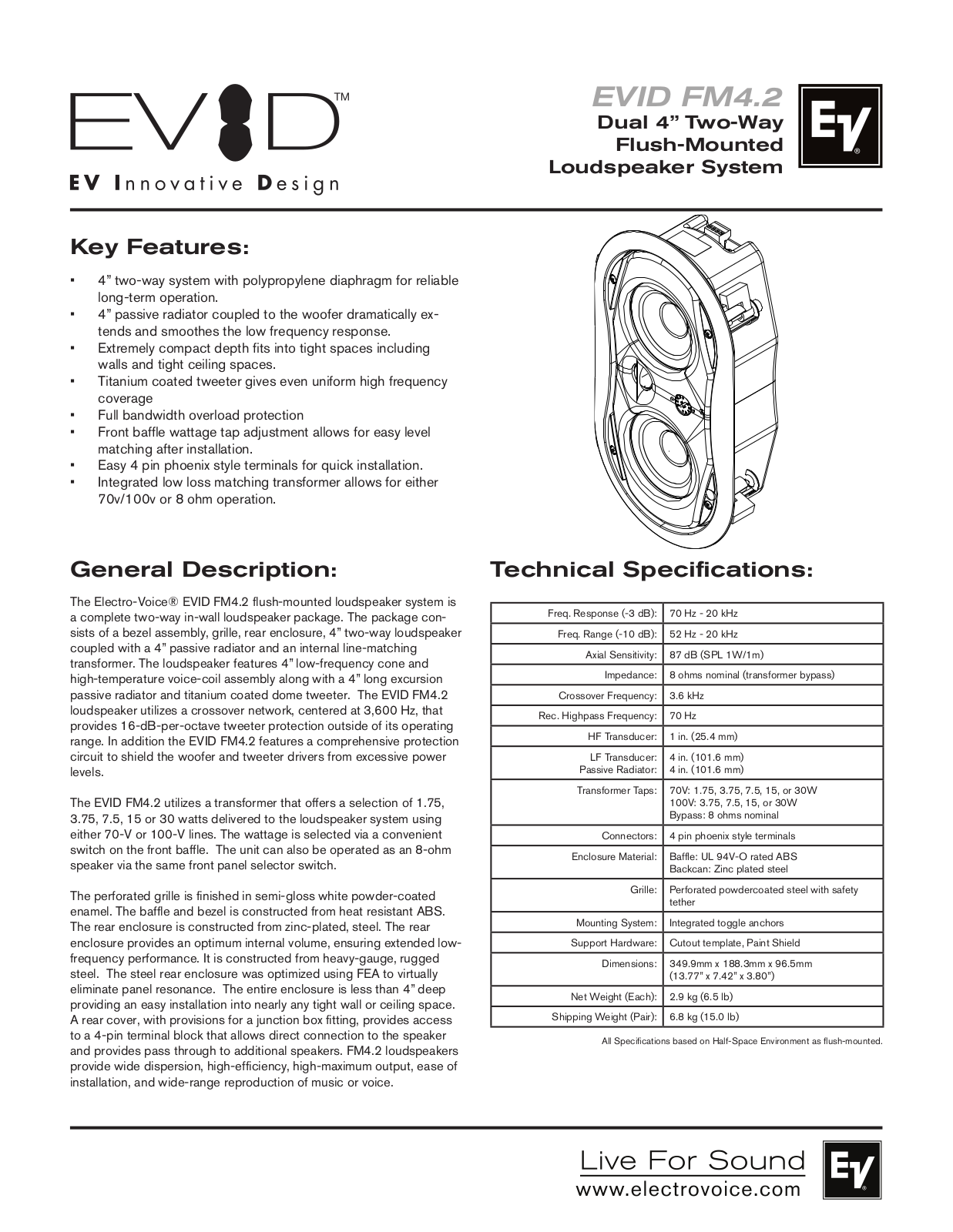 Electro-Voice EVID FM4.2 User Manual