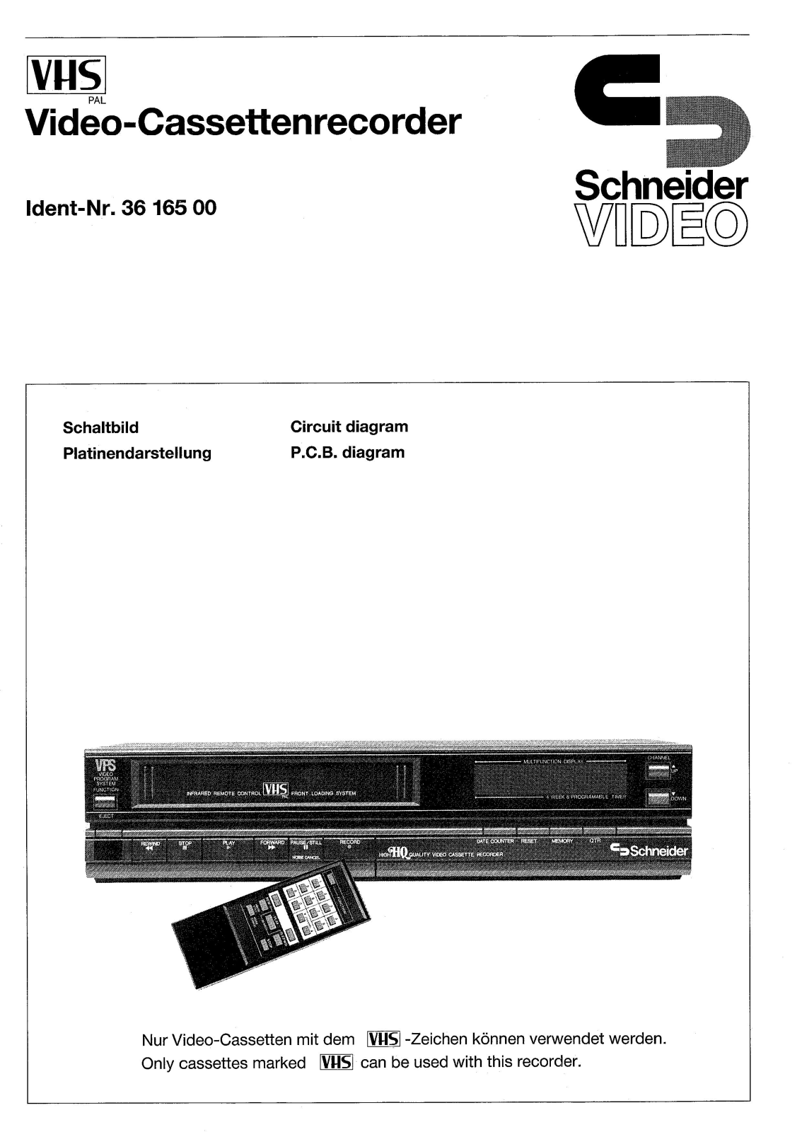 SCHNEIDER SVC-265RS-SM Service Manual