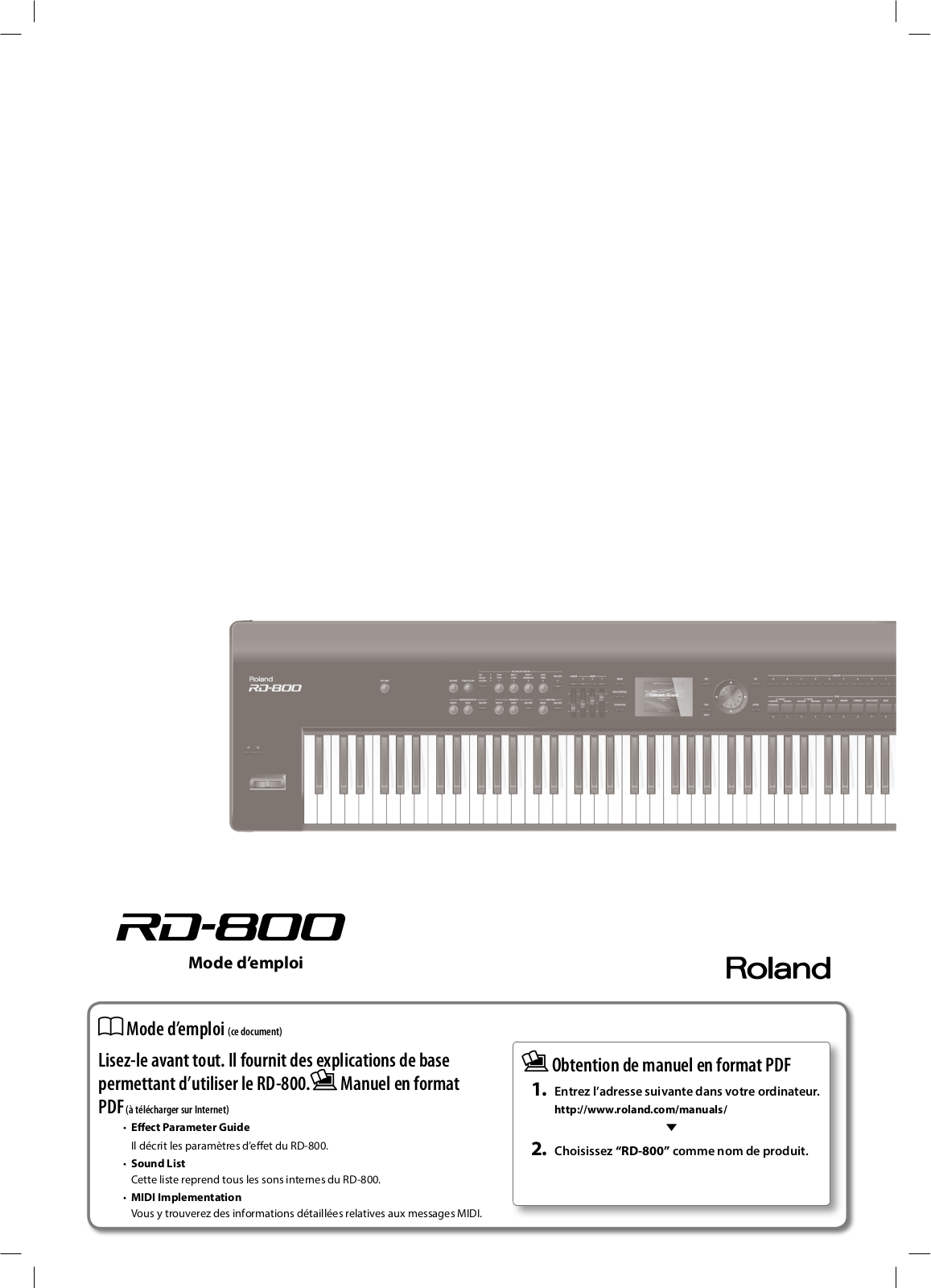 Roland RD-800 Owner’s Manual