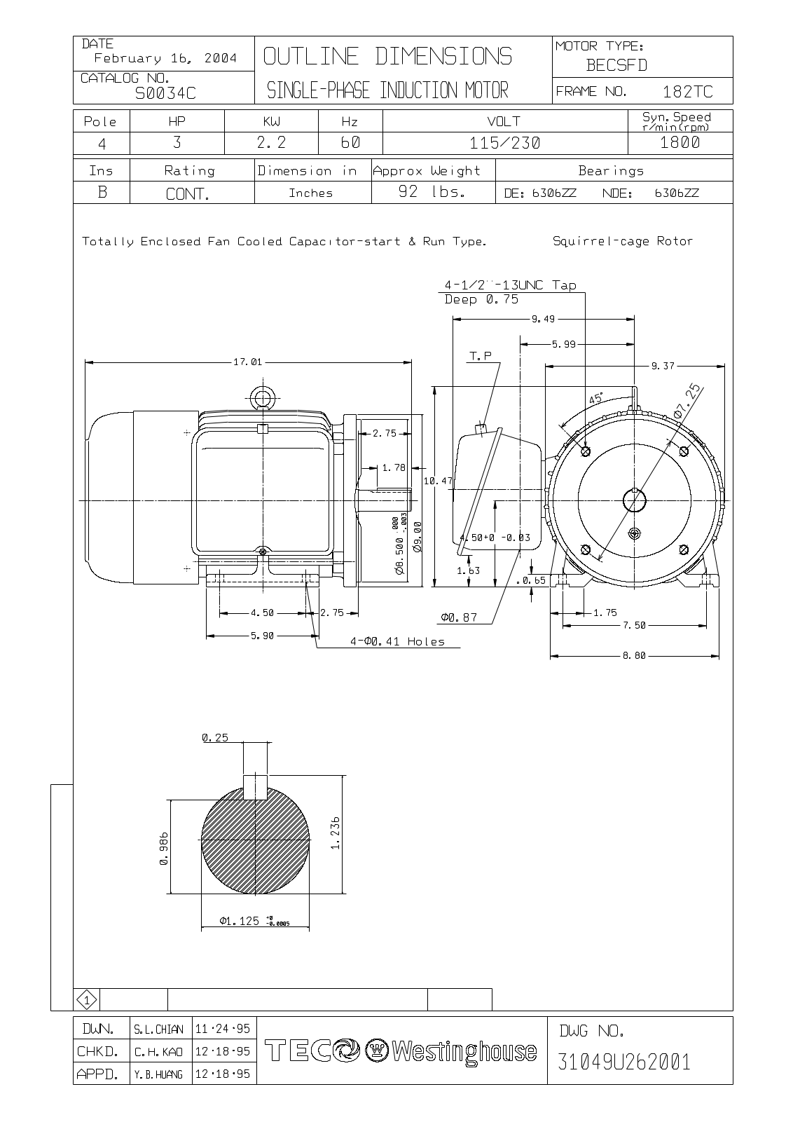 Teco S0034C Reference Drawing