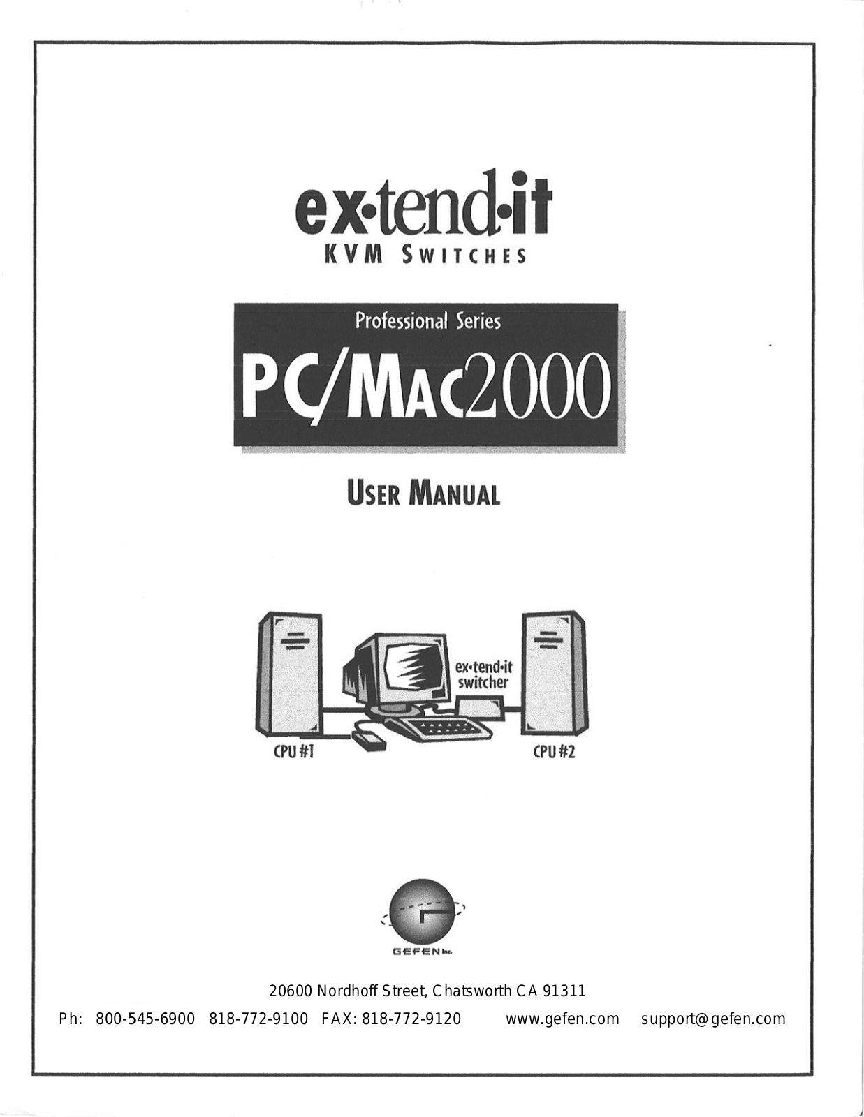 Gefen PC-MAC 2000 User Manual