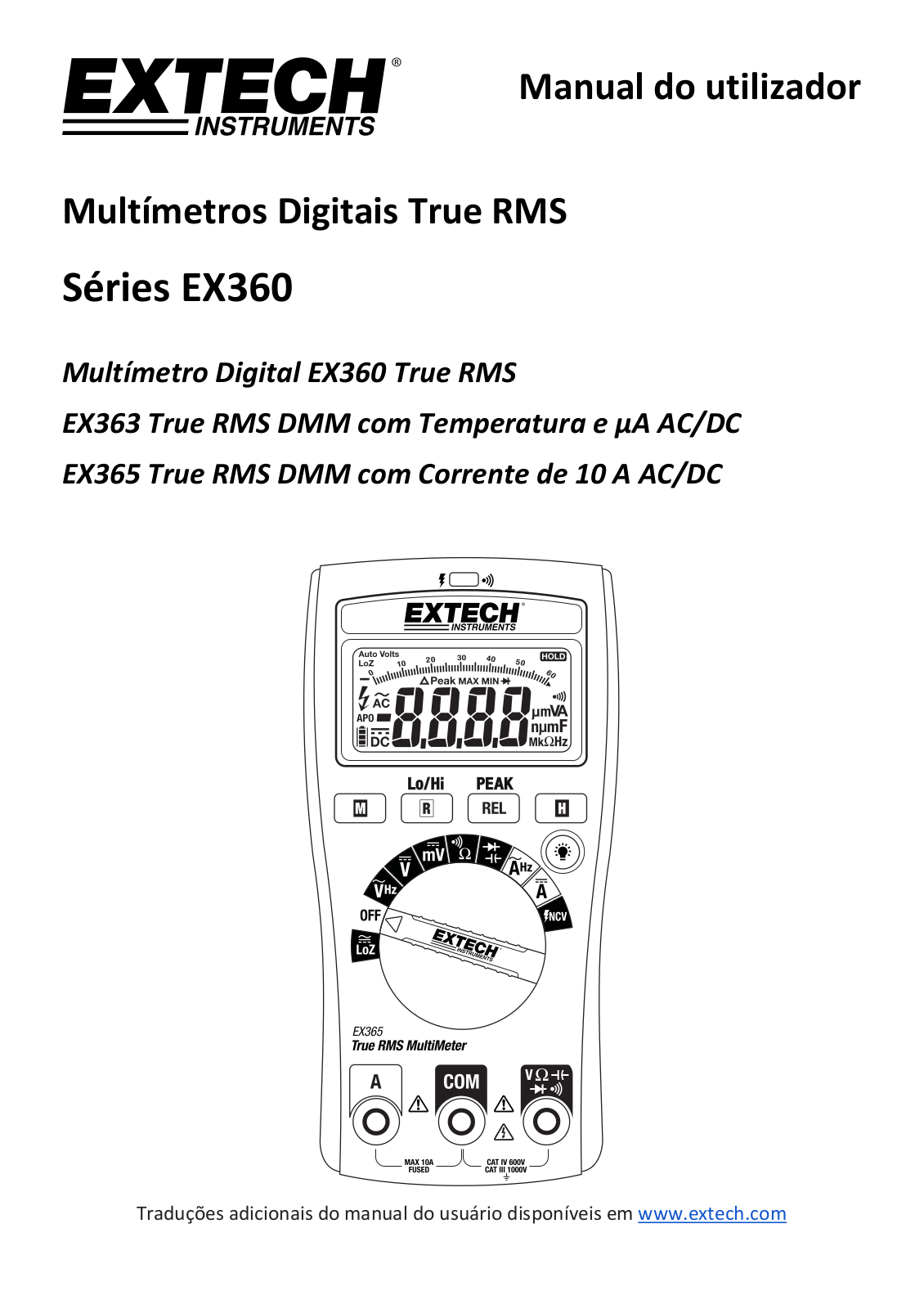 Extech EX360, EX363, EX365 User guide