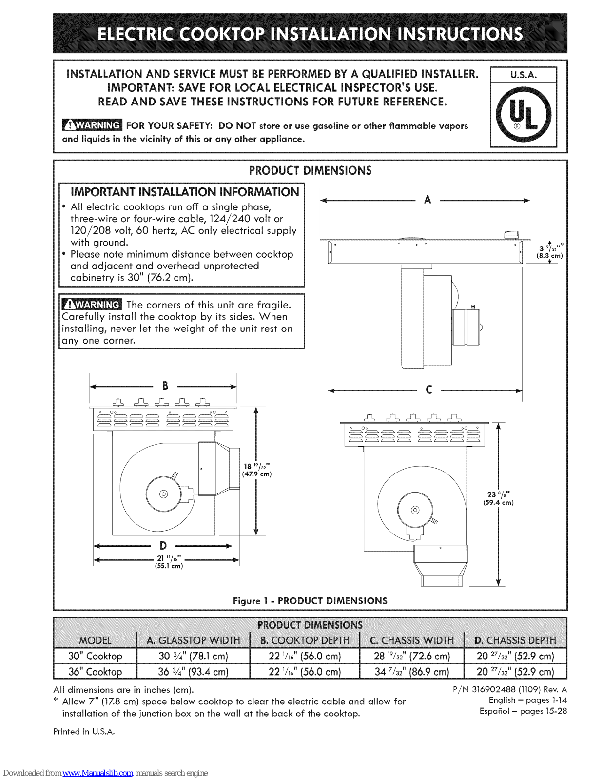 Kenmore 79044113110, 79044123110, 79044119110, 79044129110 Installation Instructions Manual