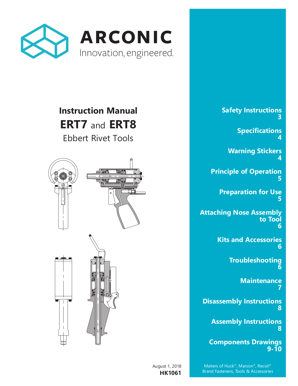 Huck ERT7, ERT8 Instruction Manual