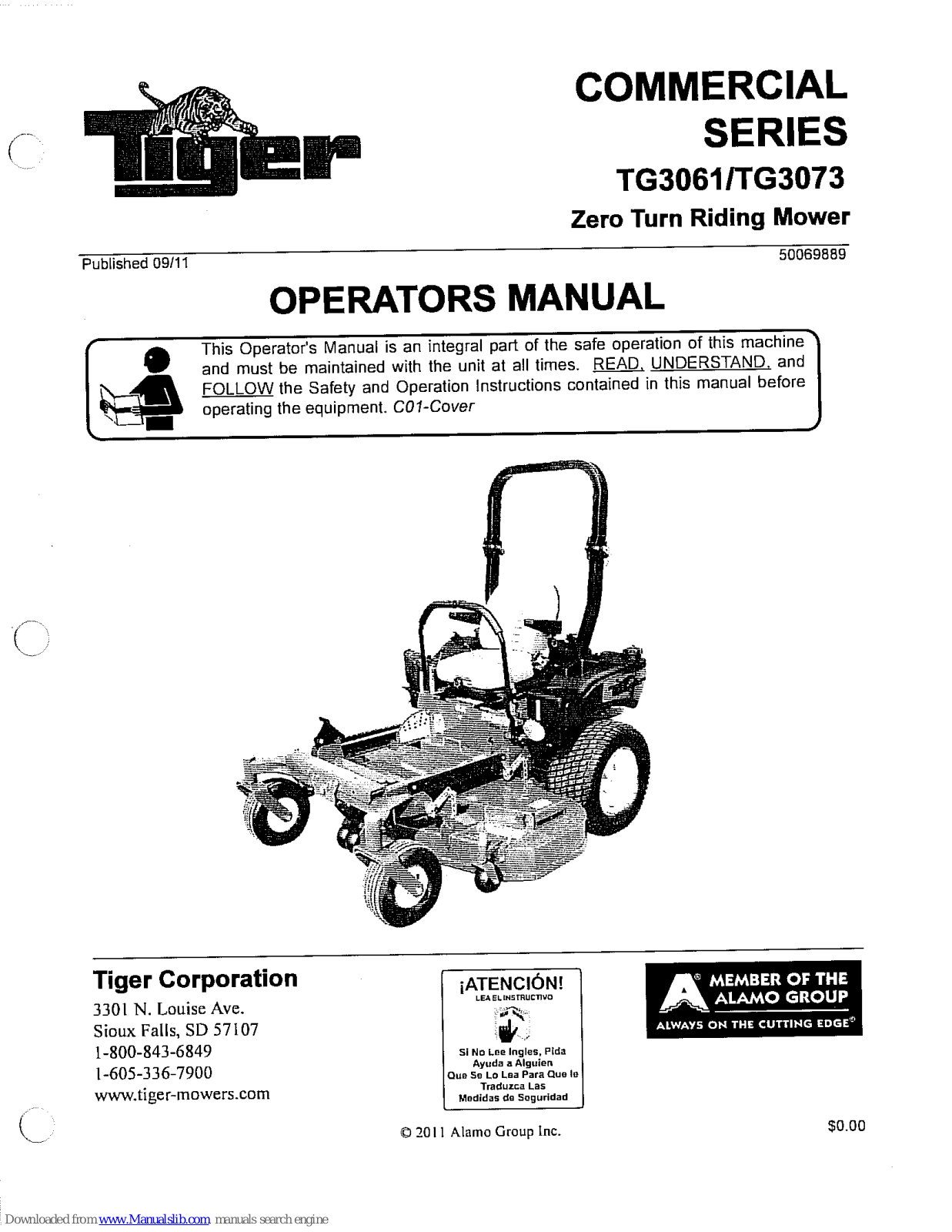 Tiger TG3061, TG3073 Operator's Manual