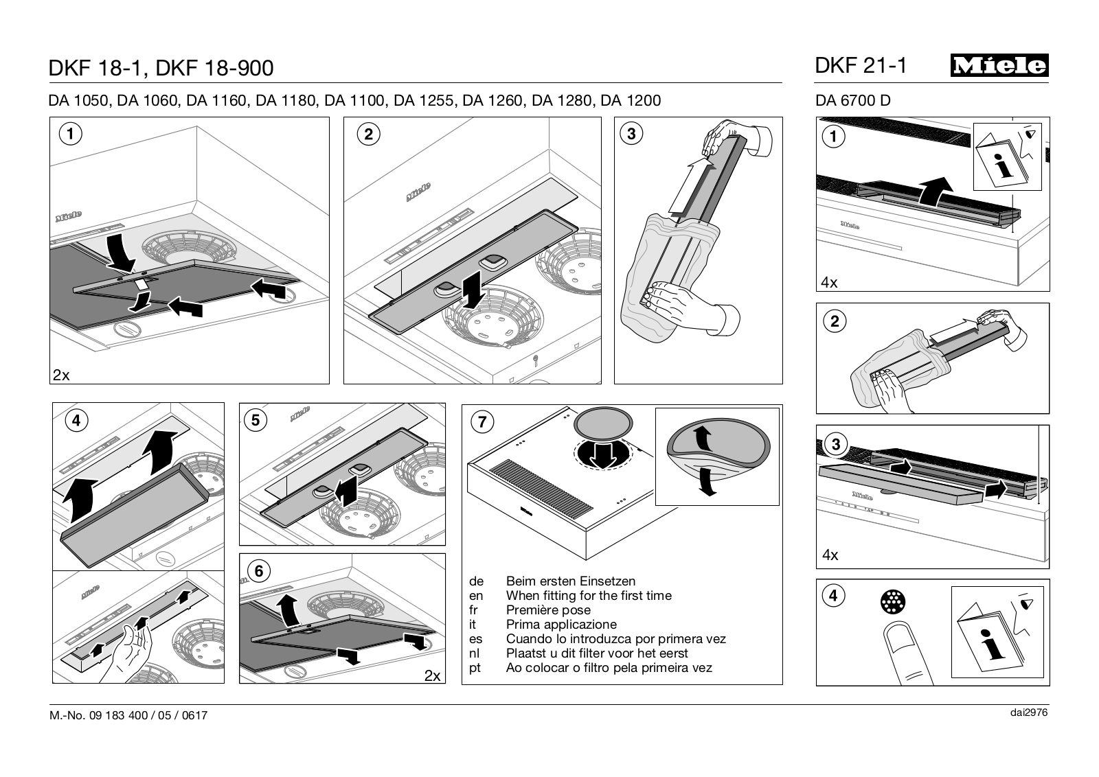 Miele DKF 18-1, DKF 18-900, DKF 21-1 Installation Guide