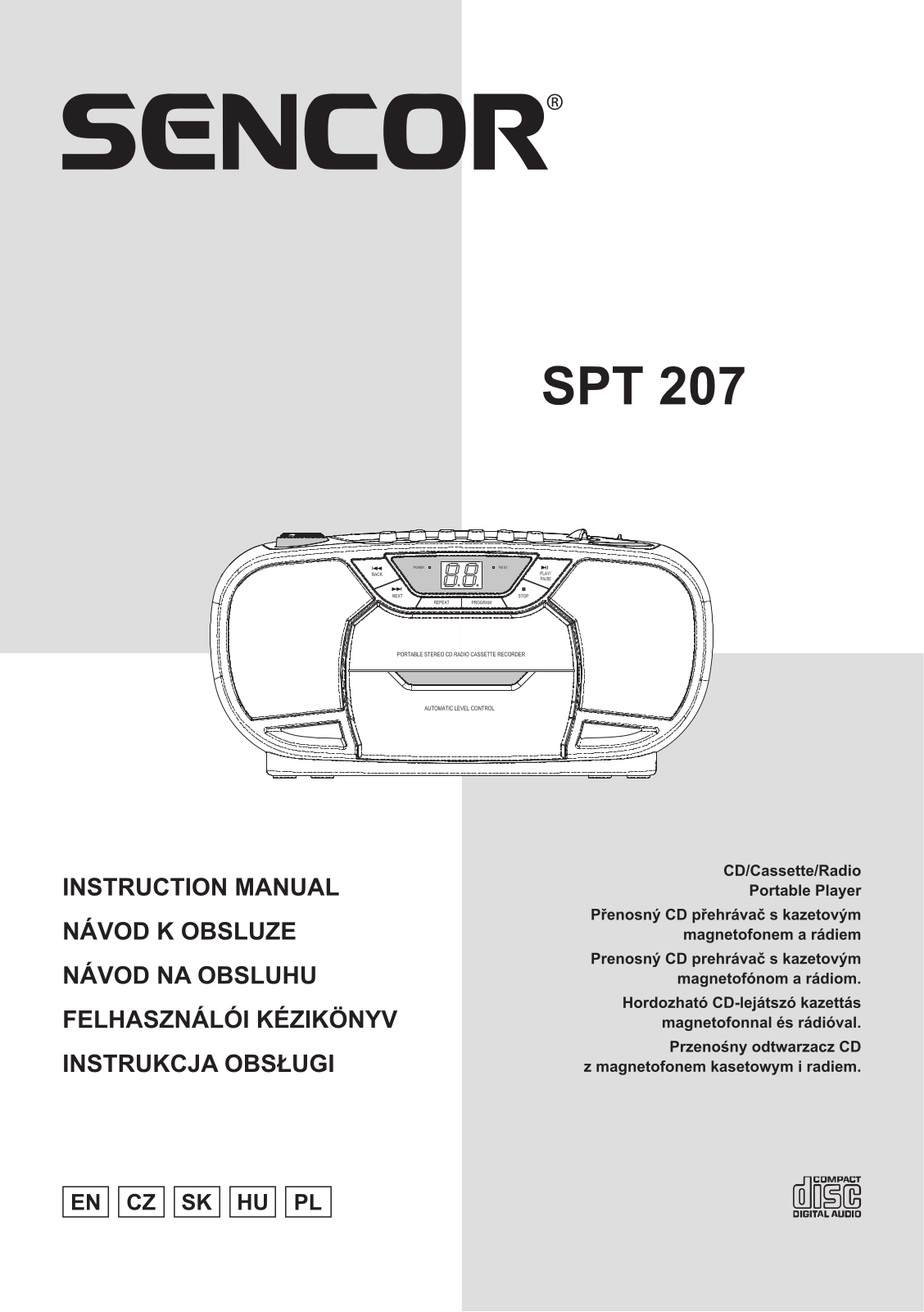 Sencor SPT 207 operation manual