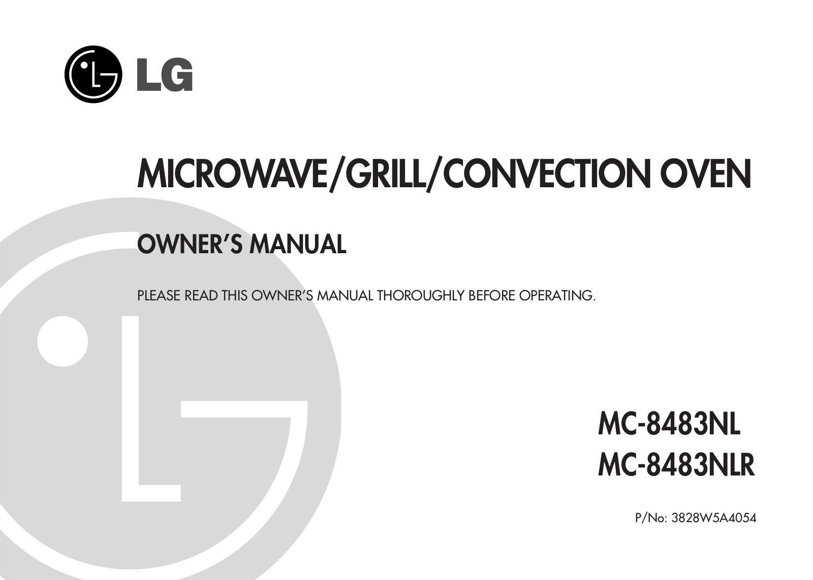 LG MC-8483NLR Owner’s Manual