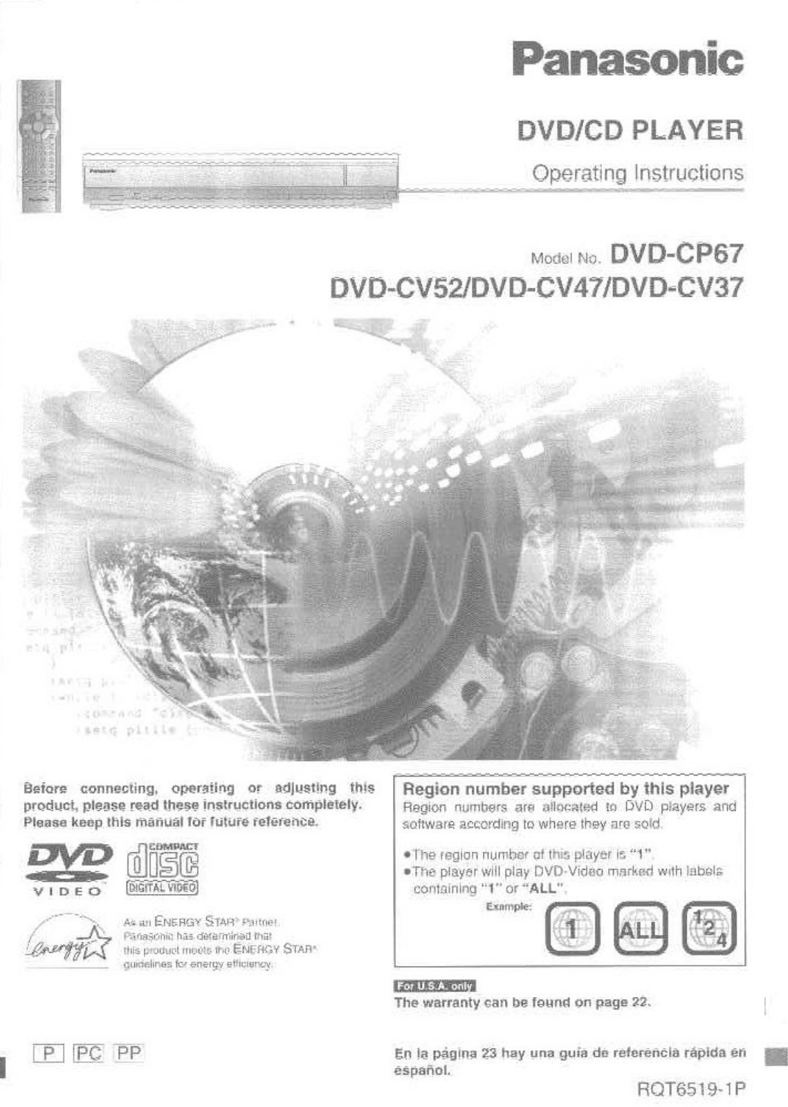 Panasonic DVD-CV52, DVD-CV47, DVD-CV37 User Manual