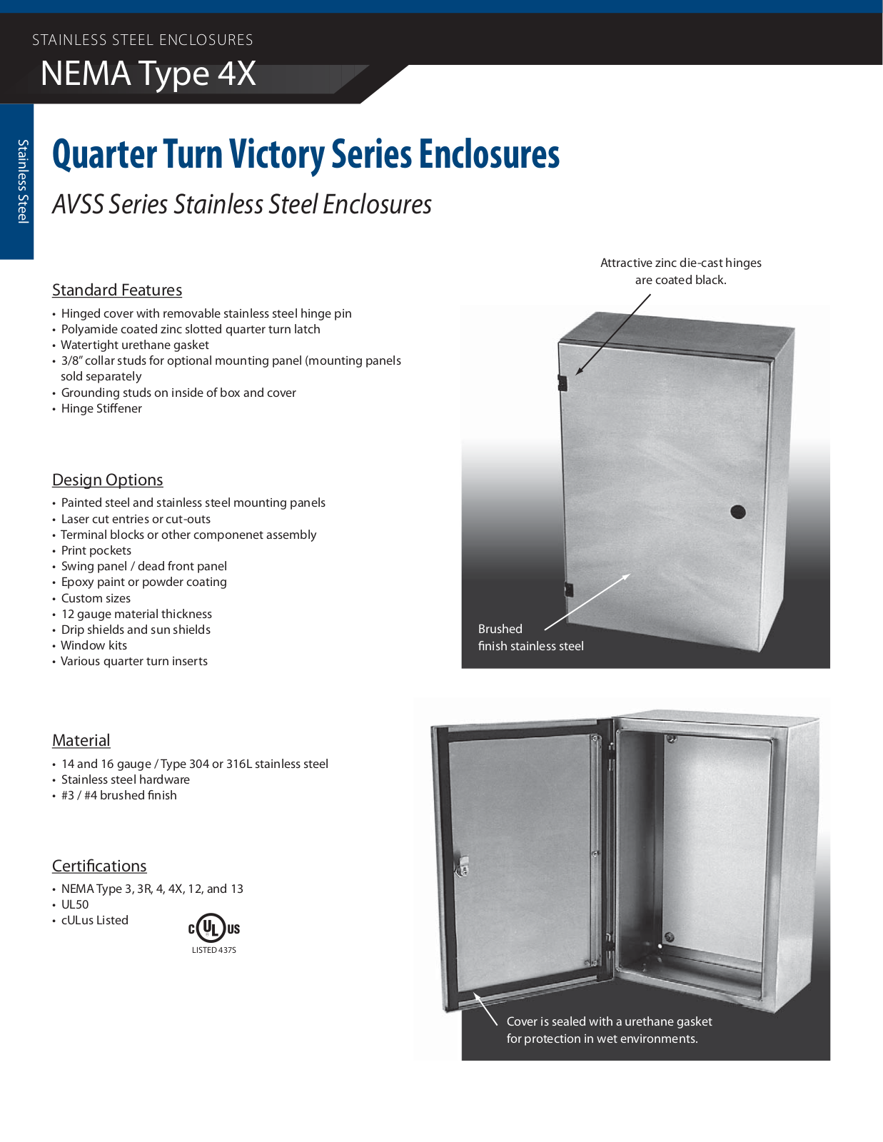 Adalet AVSS Series Stainless Steel Enclosures Catalog Page