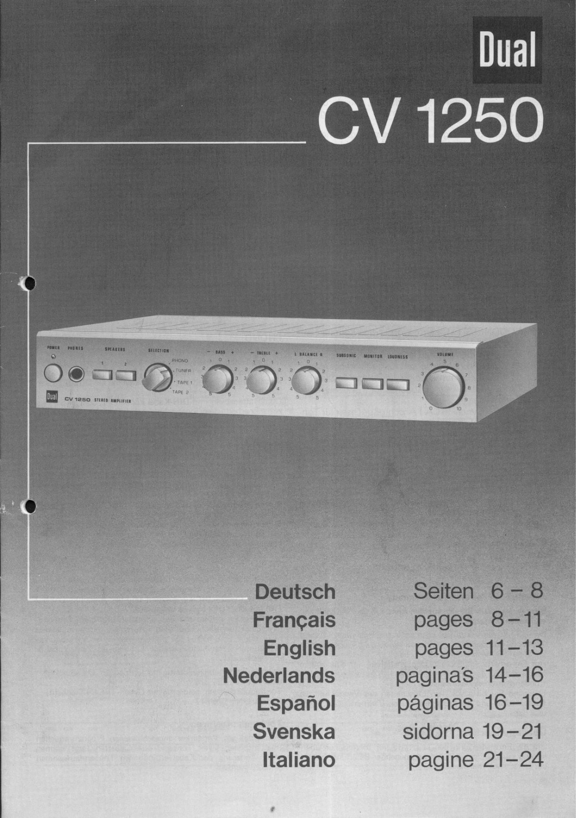 Dual CV-250 Owners Manual