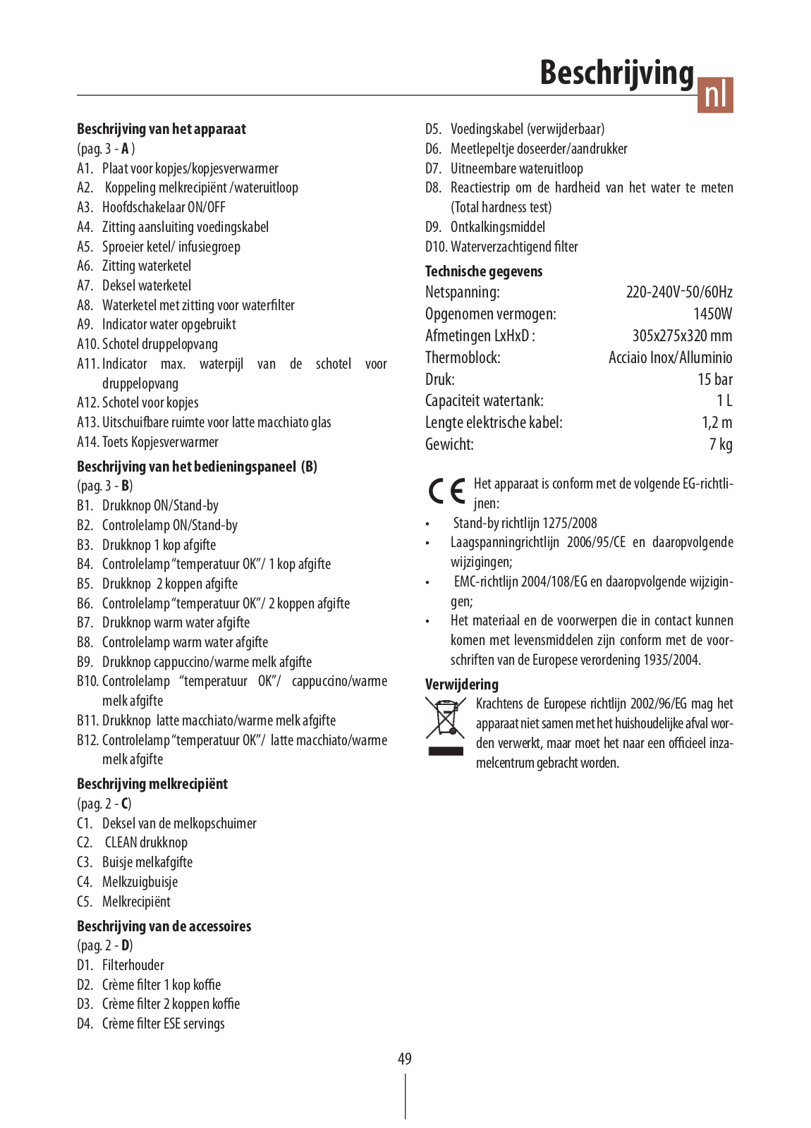 Delonghi EC860.M Instruction manuals