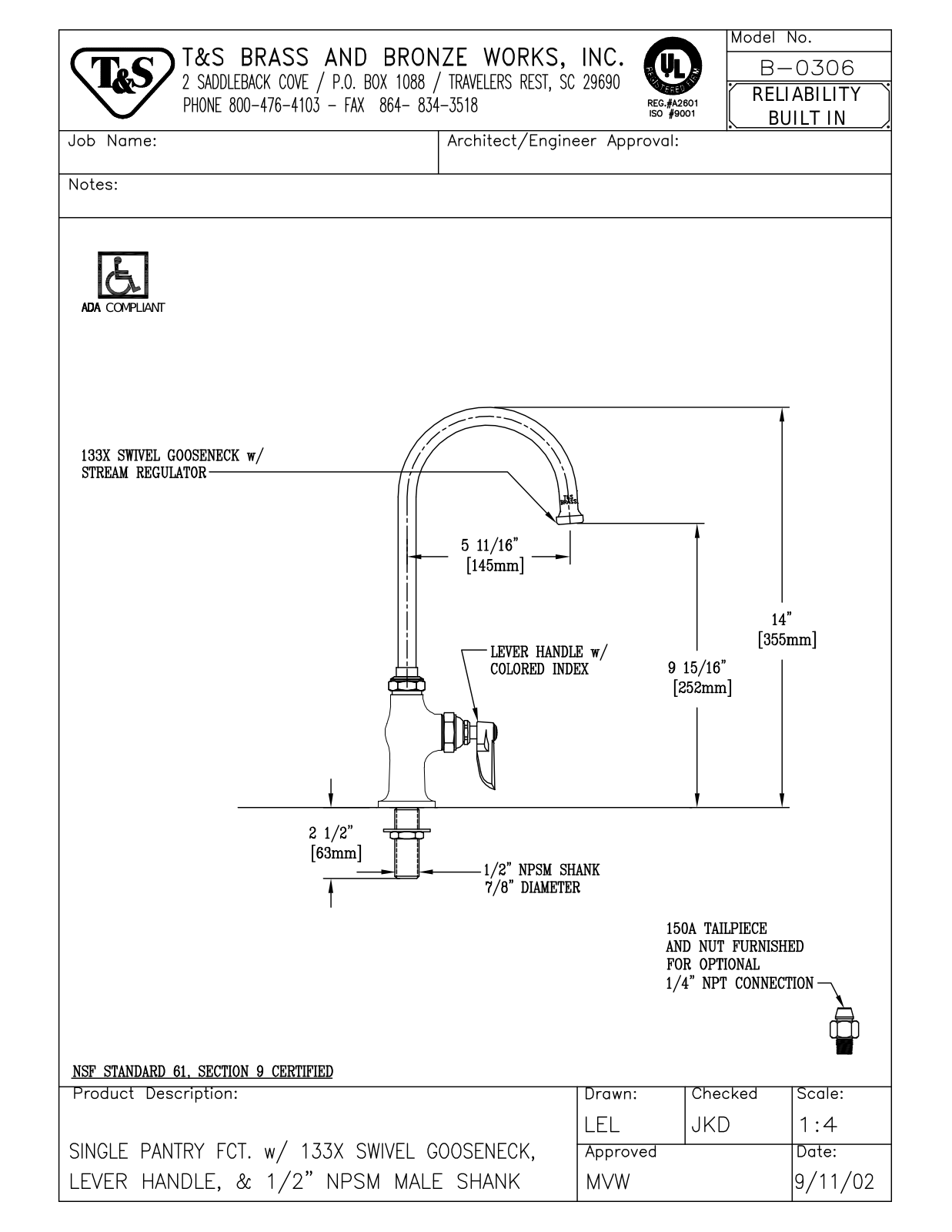 T & S Brass & Bronze Works B-0306 General Manual