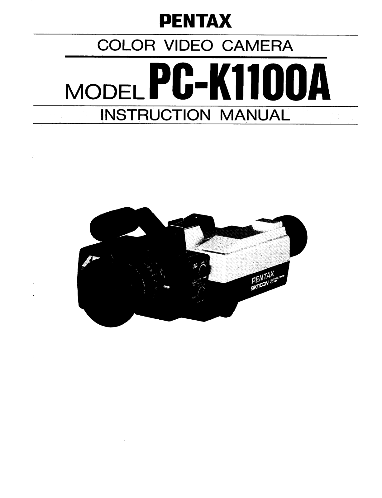 Pentax PC-K1100A User Manual