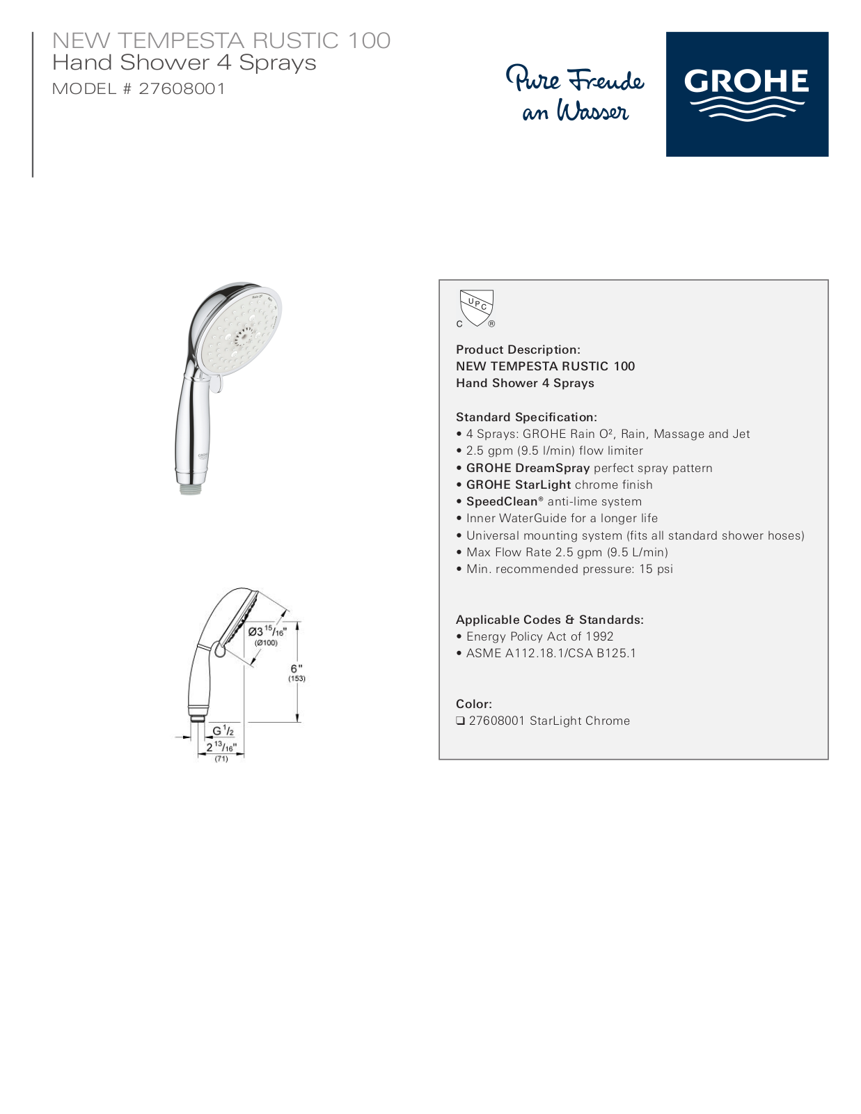 GROHE HBZM1012 Specifications - ManualMachine.com