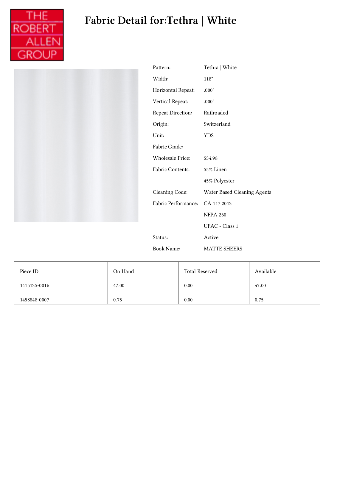 Robert Allen RALF1389 Specifications - ManualMachine.com