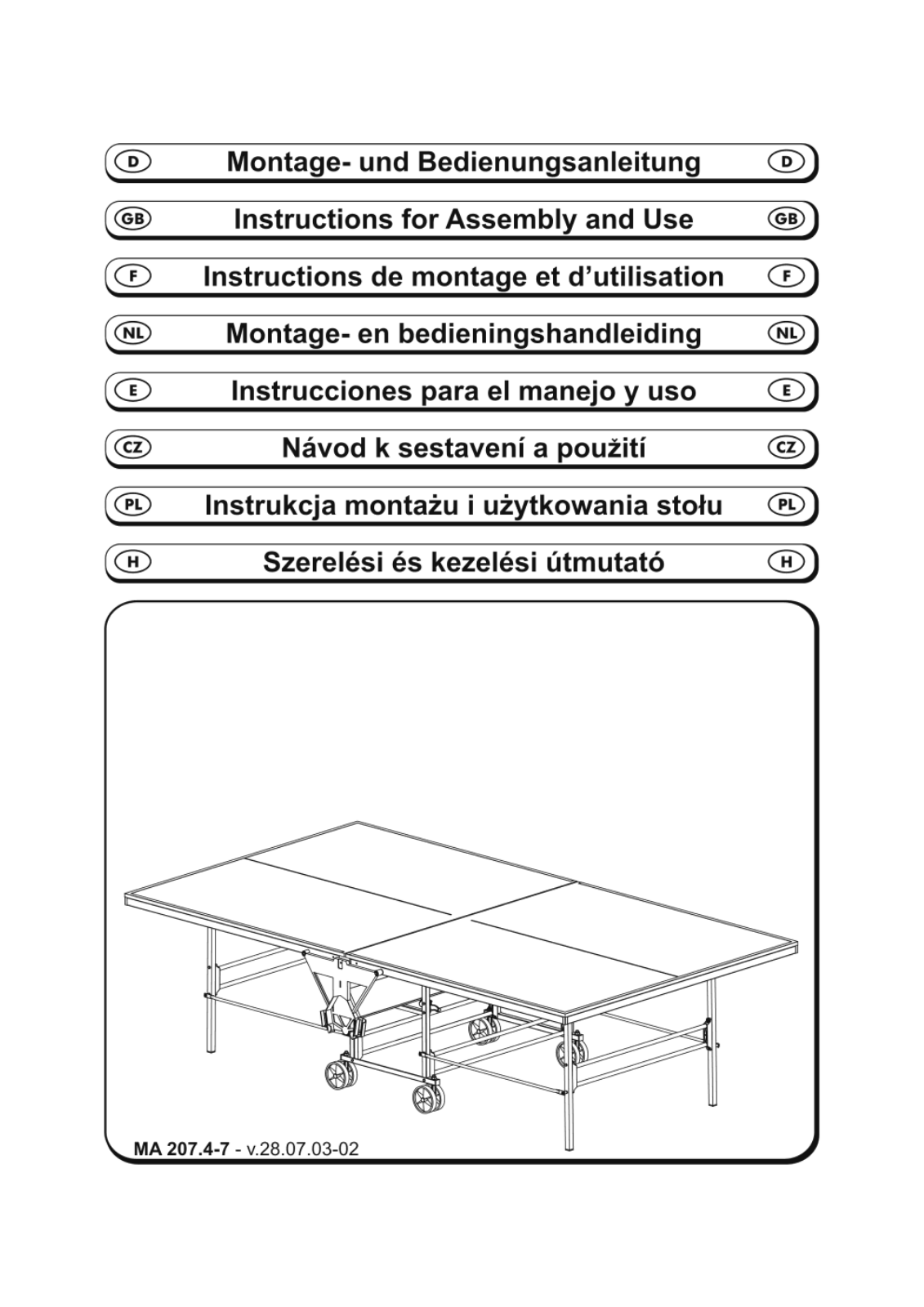 Sponeta Sportline S 3-47, MA207.4-7 User Guide