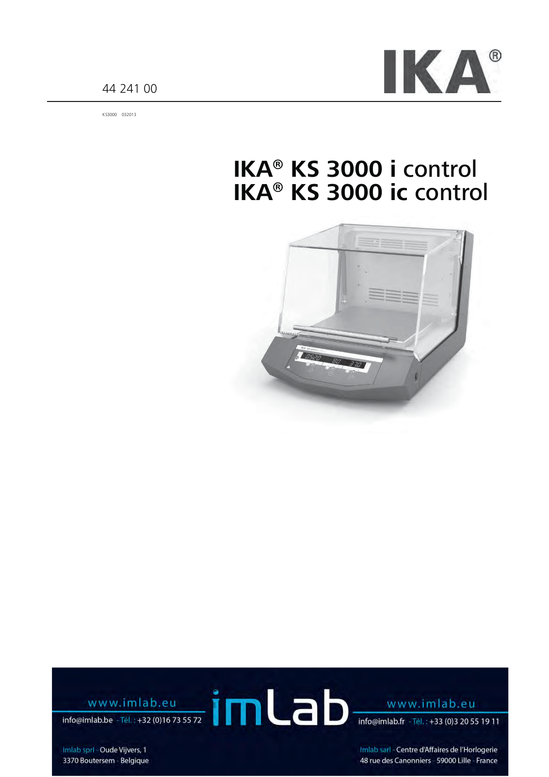 IKA KS 3000 i control, KS 3000 ic control User Manual