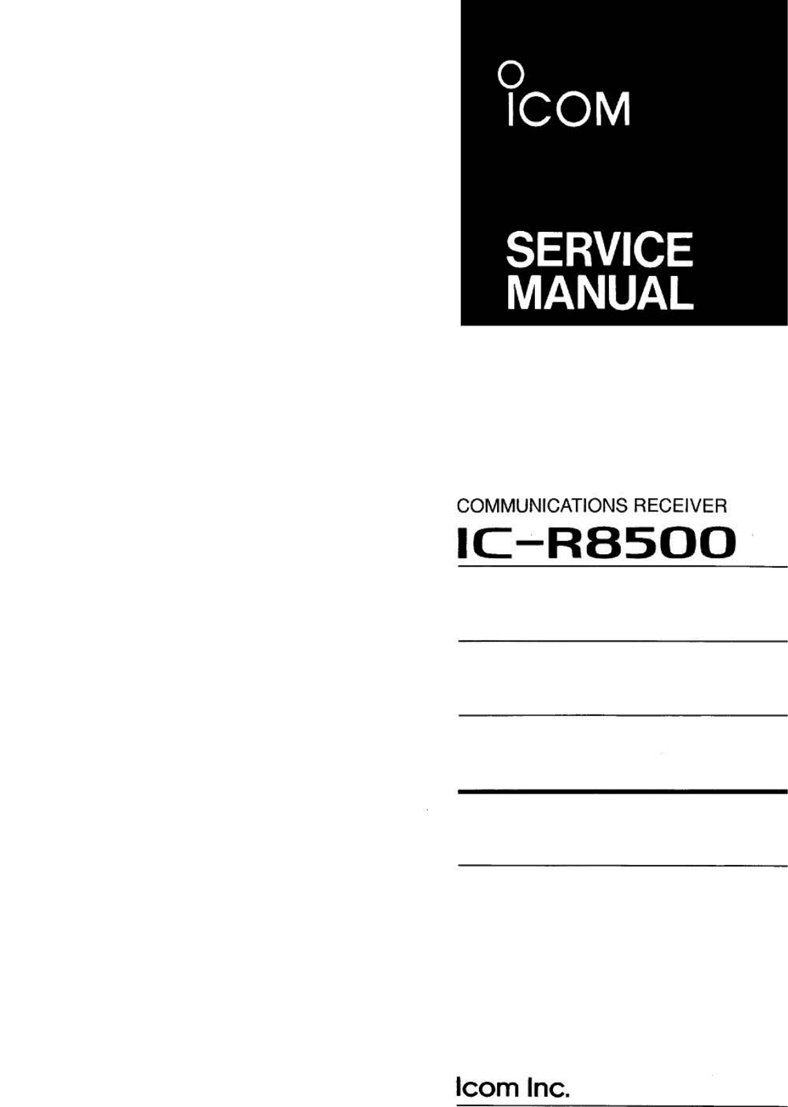 Icom IC-R8500 Service Manual