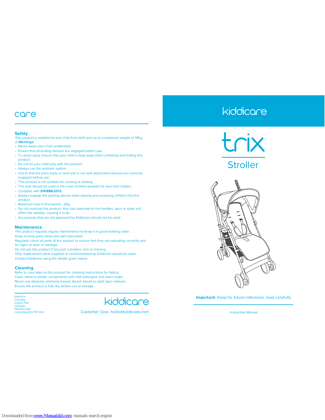 Kiddicare Trix Instruction Manual - ManualMachine.com