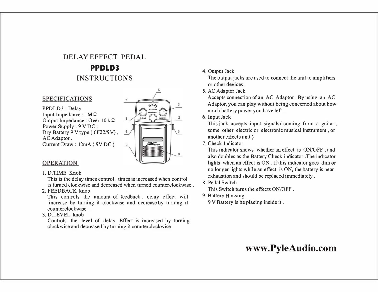 PYLE Audio PPDLD3 User Manual