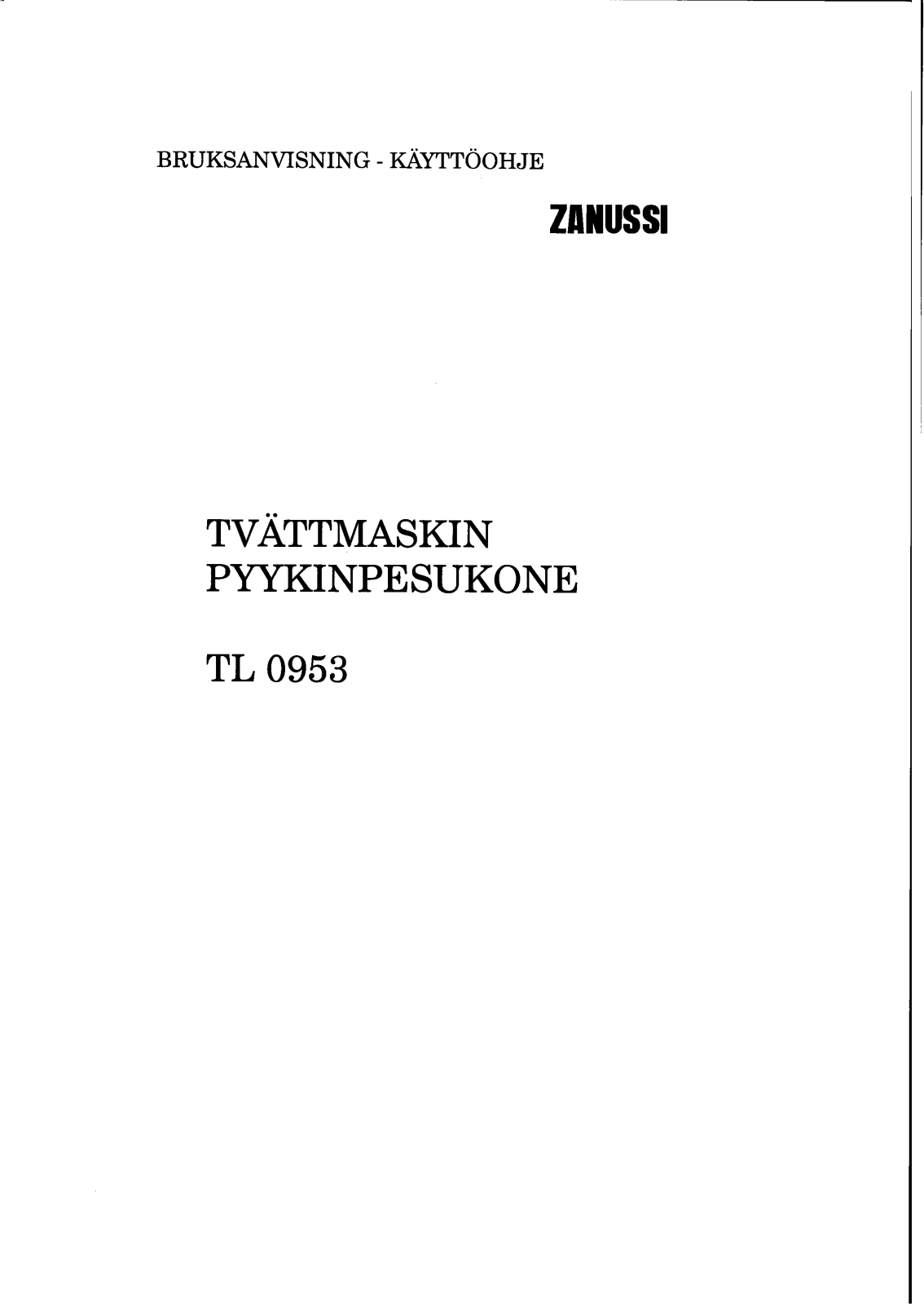 Zanussi TLO953 User Manual