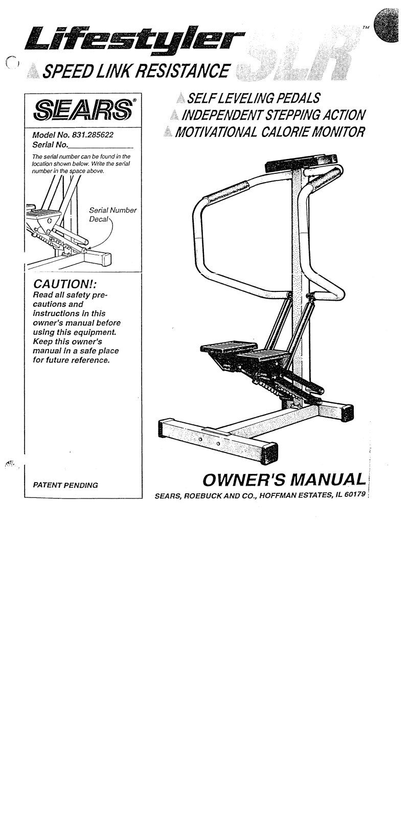 Lifestyler 831.285622 Owner's Manual