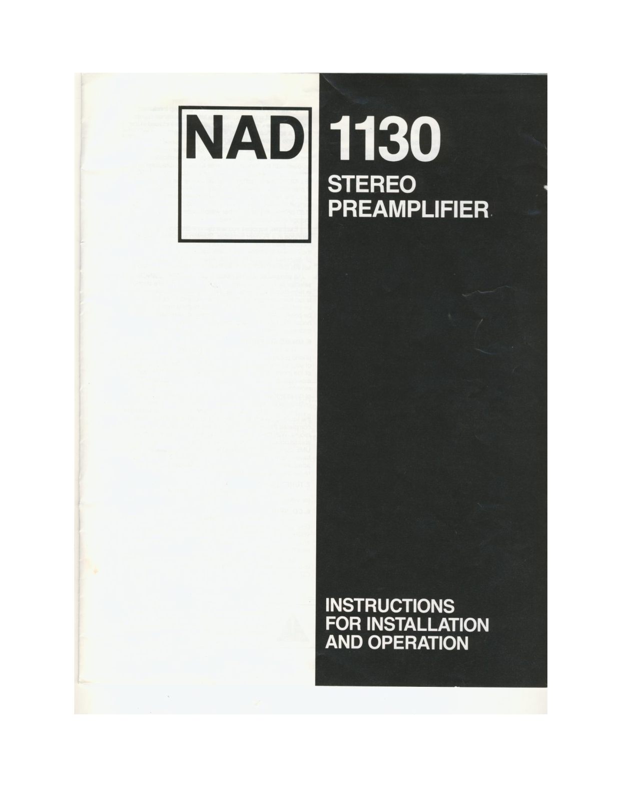 NAD 1130 Owners manual