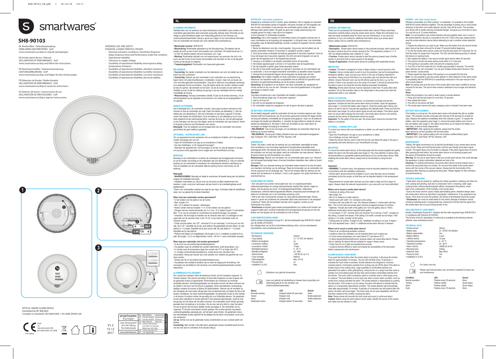 Smartwares SH8-99103 User guide