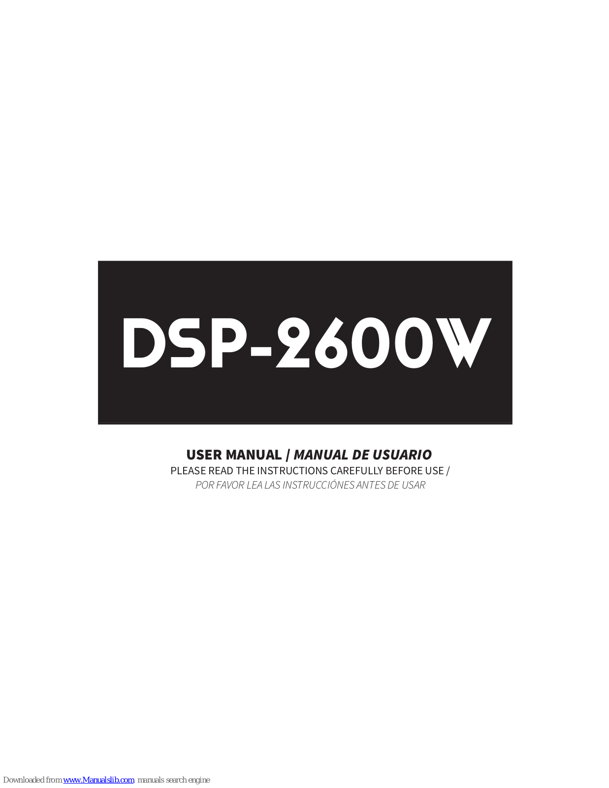 TECshow DSP-2600 W User Manual