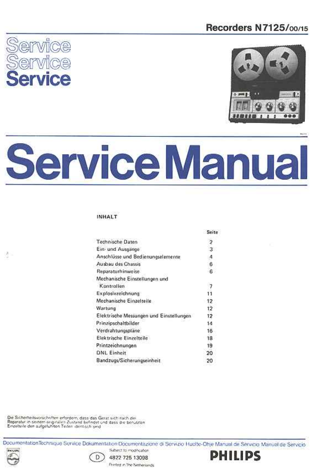 Philips N-7125 Service Manual