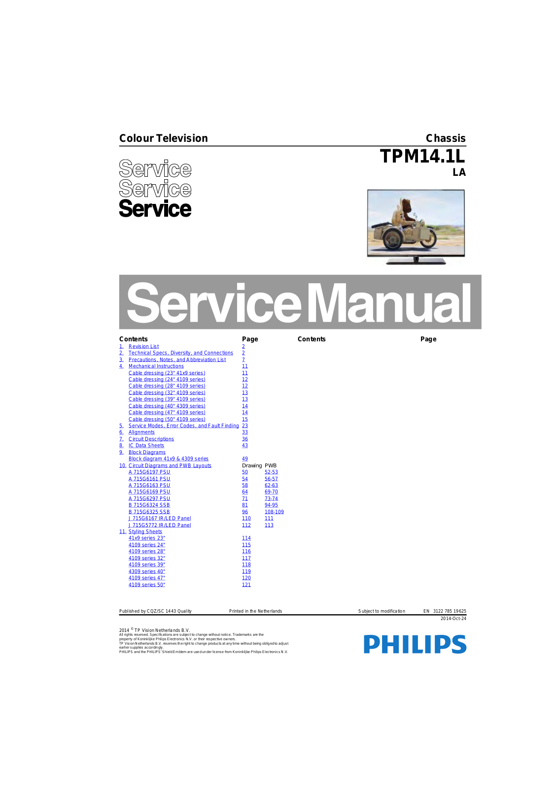 Philips 40PFG4109/78, 39PFG4109/77 Schematic