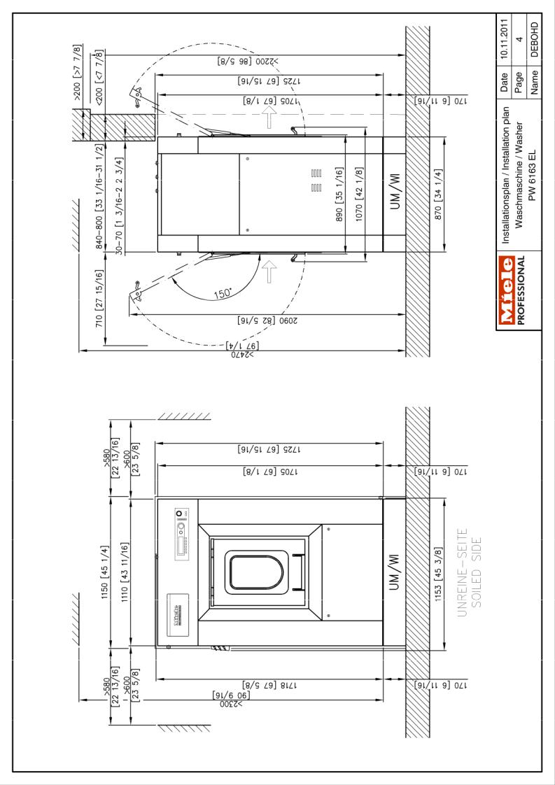 Miele PW 6163 EL Installation diagram