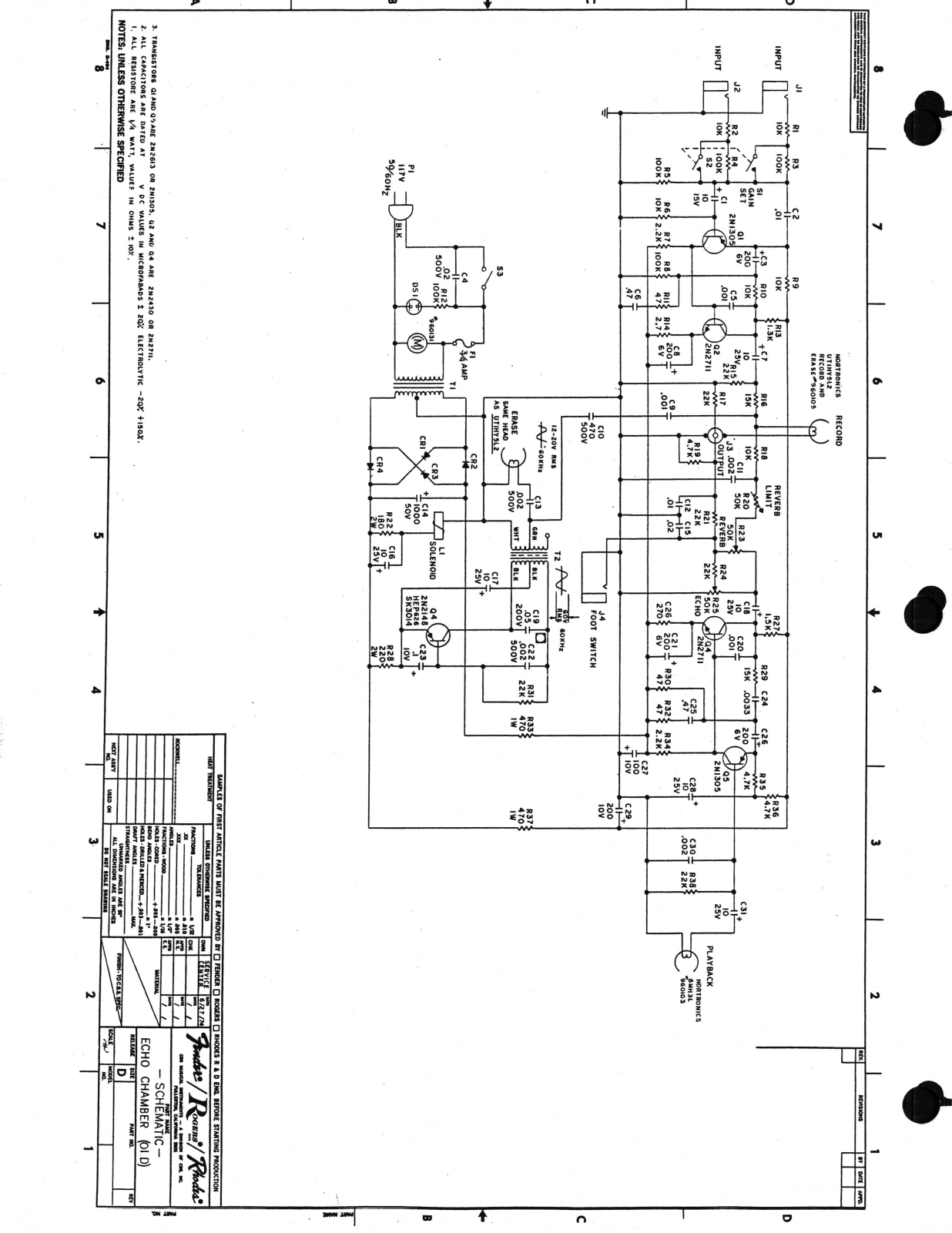 Fender old schematic