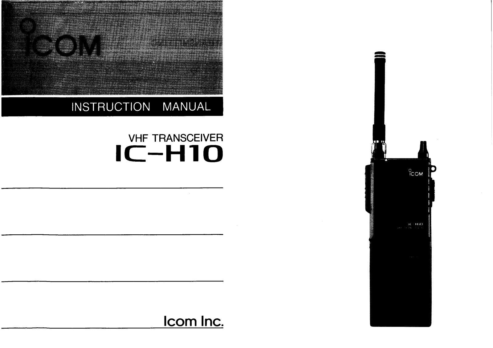 Icom IC-H10 User Manual