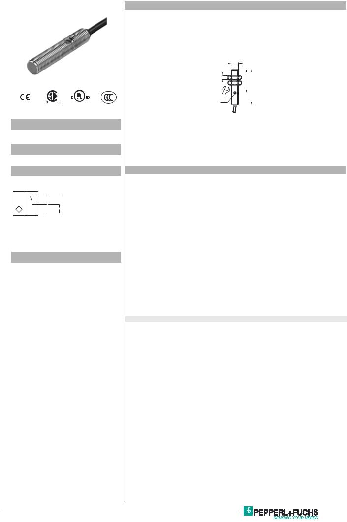 Pepperl Fuchs NJ1.5-8GM40-E2 Data Sheet