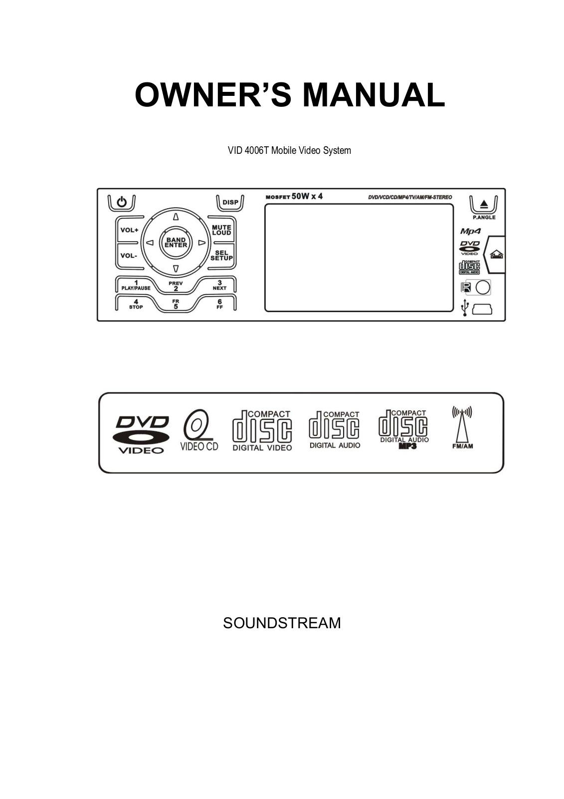 Soundstream VID-4006T Owner's Manual