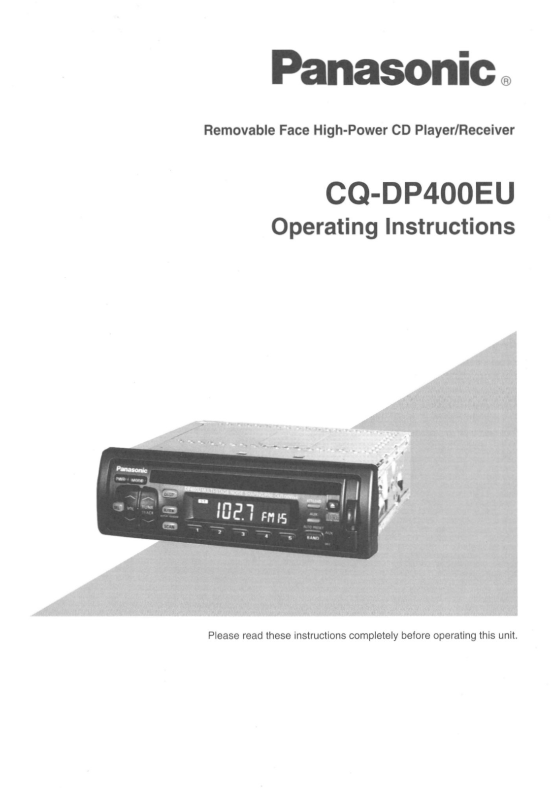 Panasonic CQ-DP400EU User Manual