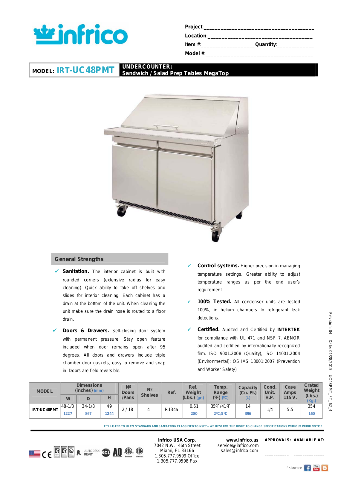 Infrico IRT-UC48PMT User Manual