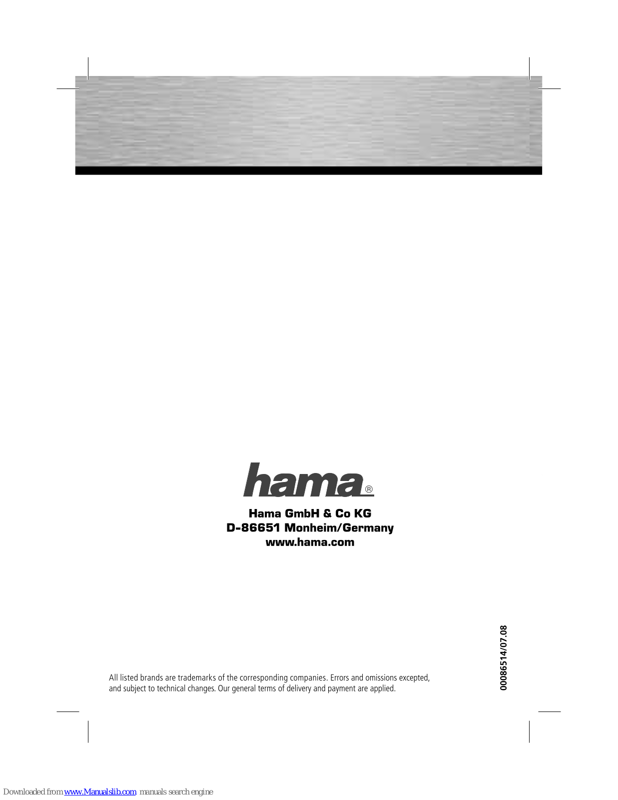 Hama 86514 Operating Instruction - ManualMachine.com