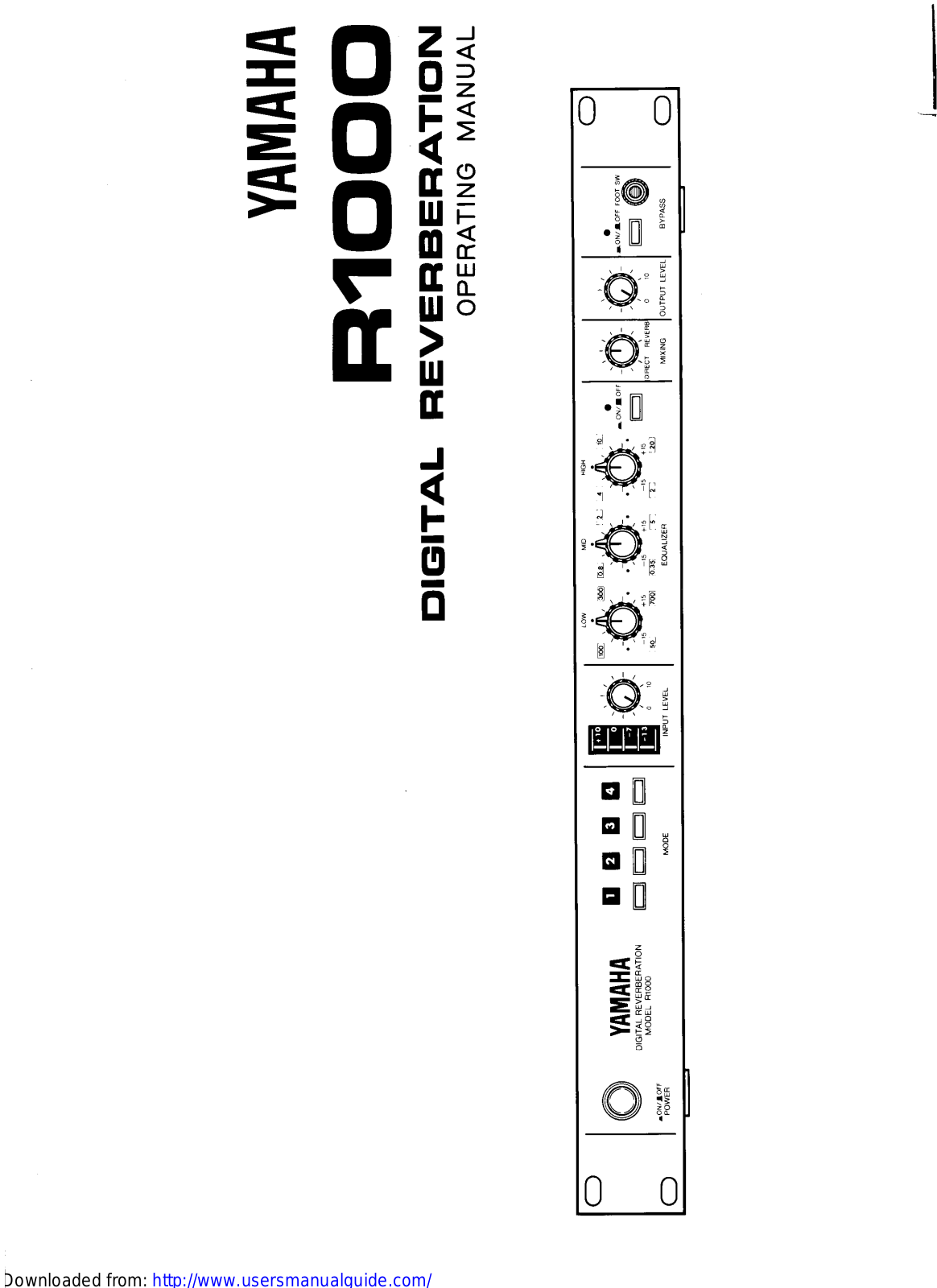 Yamaha Audio R1000 User Manual