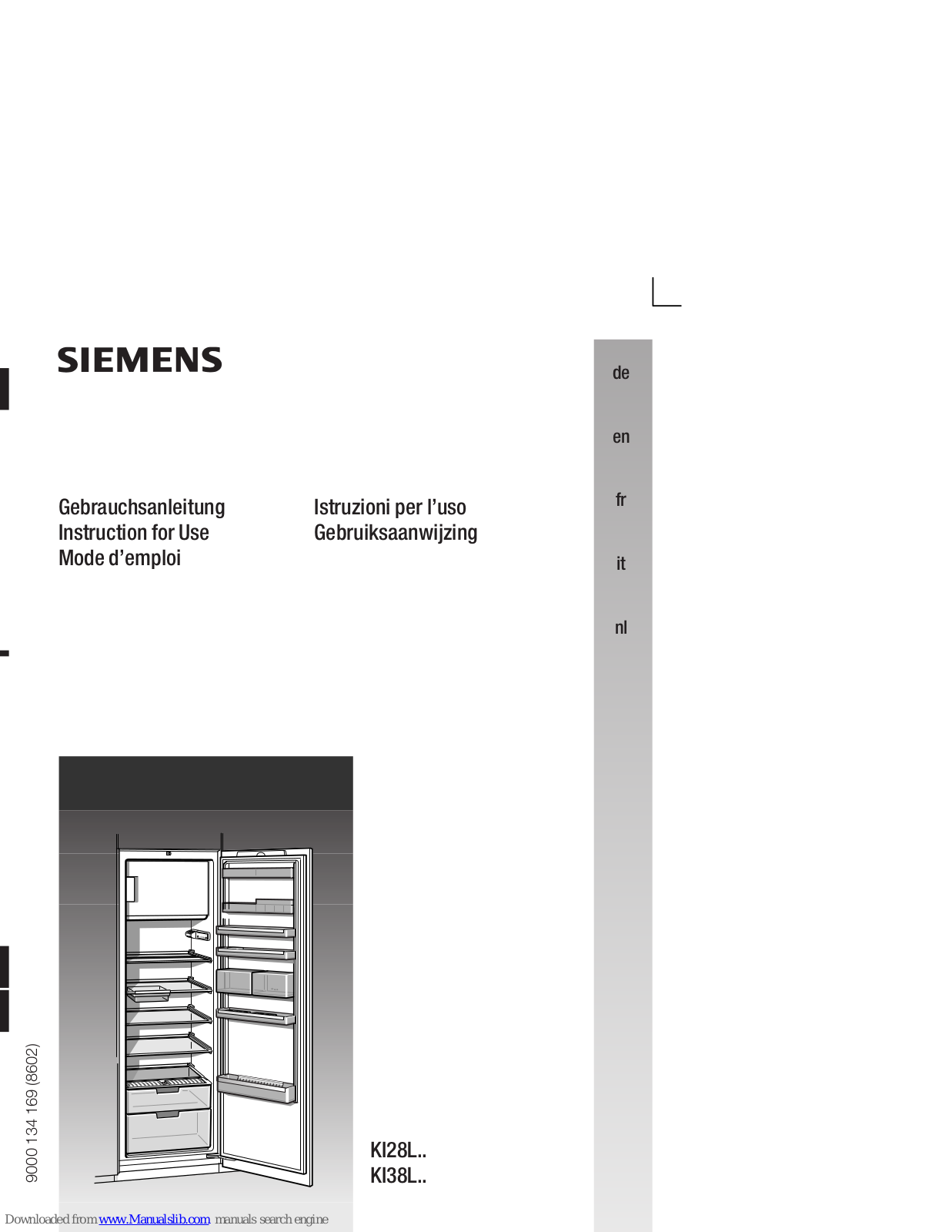 Siemens KI38LA50GB, KI38L Series, KI28L Series Instructions For Use Manual